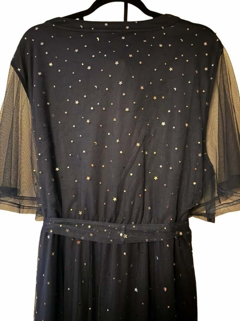 BloomChic Starry Star Mesh Mesh Overlay Dress Plus Size 3X 22-24 with Pockets - Picture 8 of 9